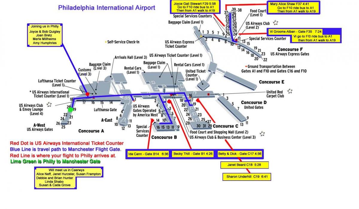 map Philadelphia airport