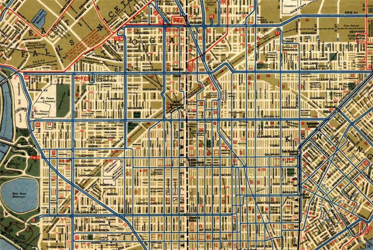 Philadelphia street map - Street map of Philadelphia (Pennsylvania - USA)