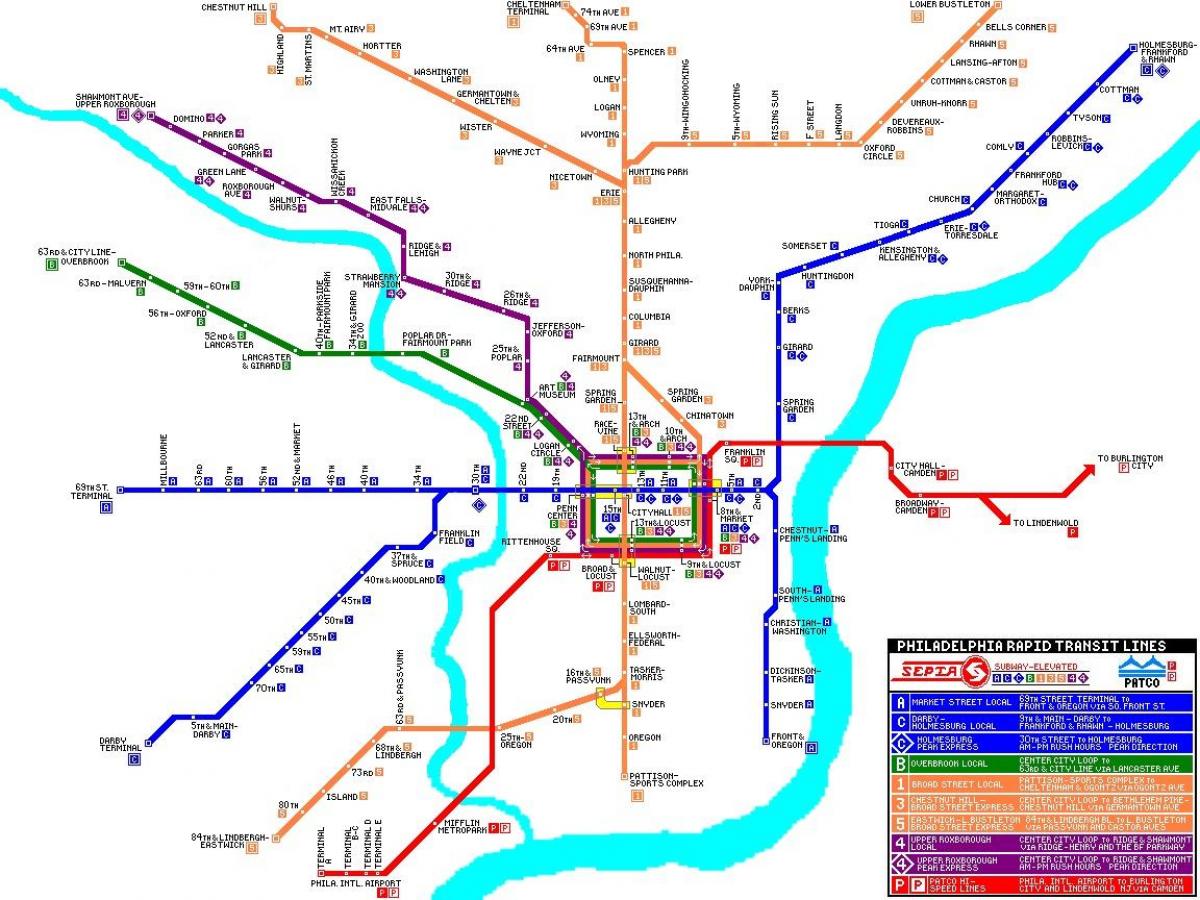 Philadelphia public transit map