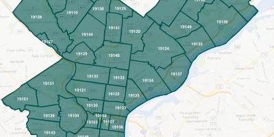 Zip code map of Philadelphia