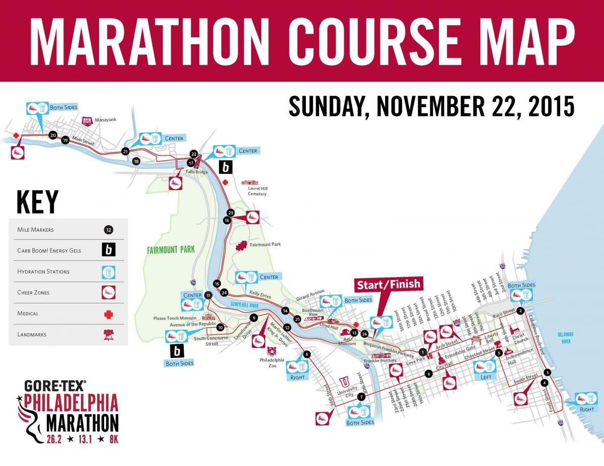 Philadelphia marathon course map Philly marathon course map