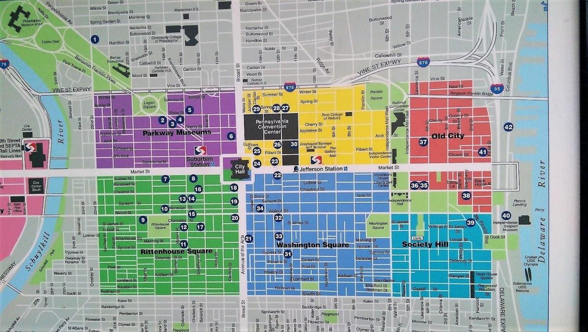 map of center city Philadelphia