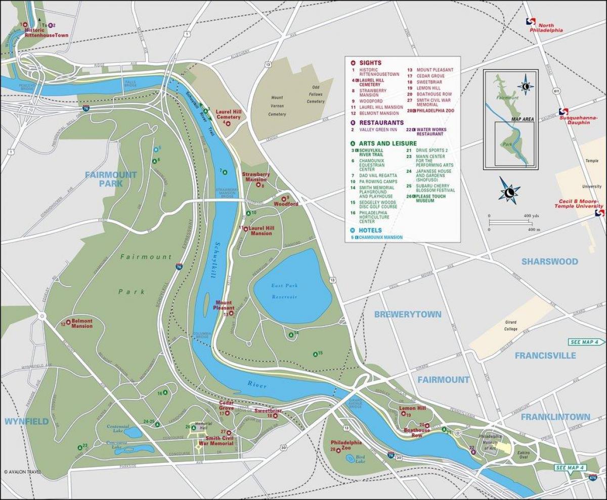 map of fairmount park Philadelphia