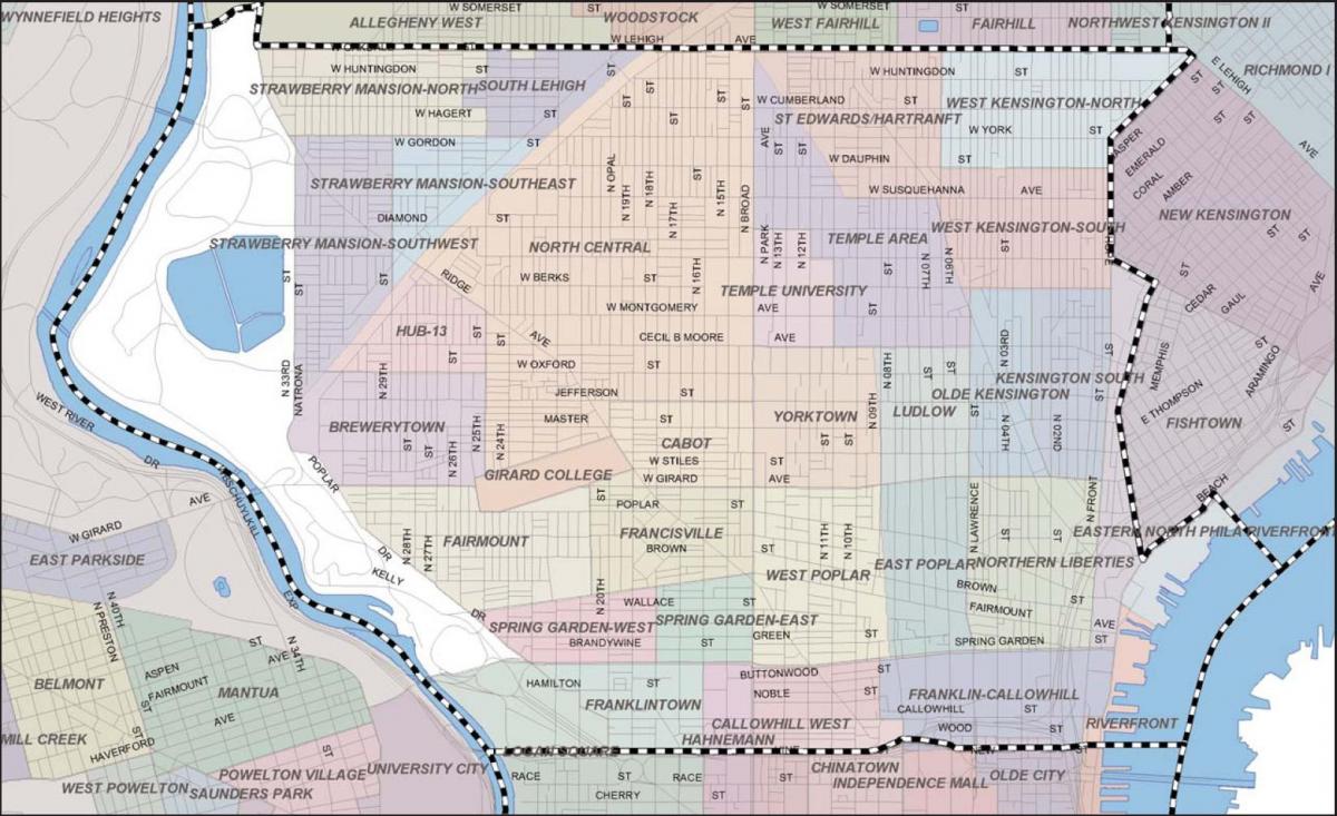 map of Philadelphia badlands