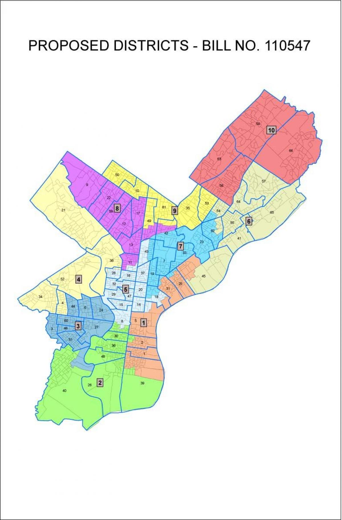 Philadelphia City Council District Map Philadelphia City Map Pennsylvania Usa 8005