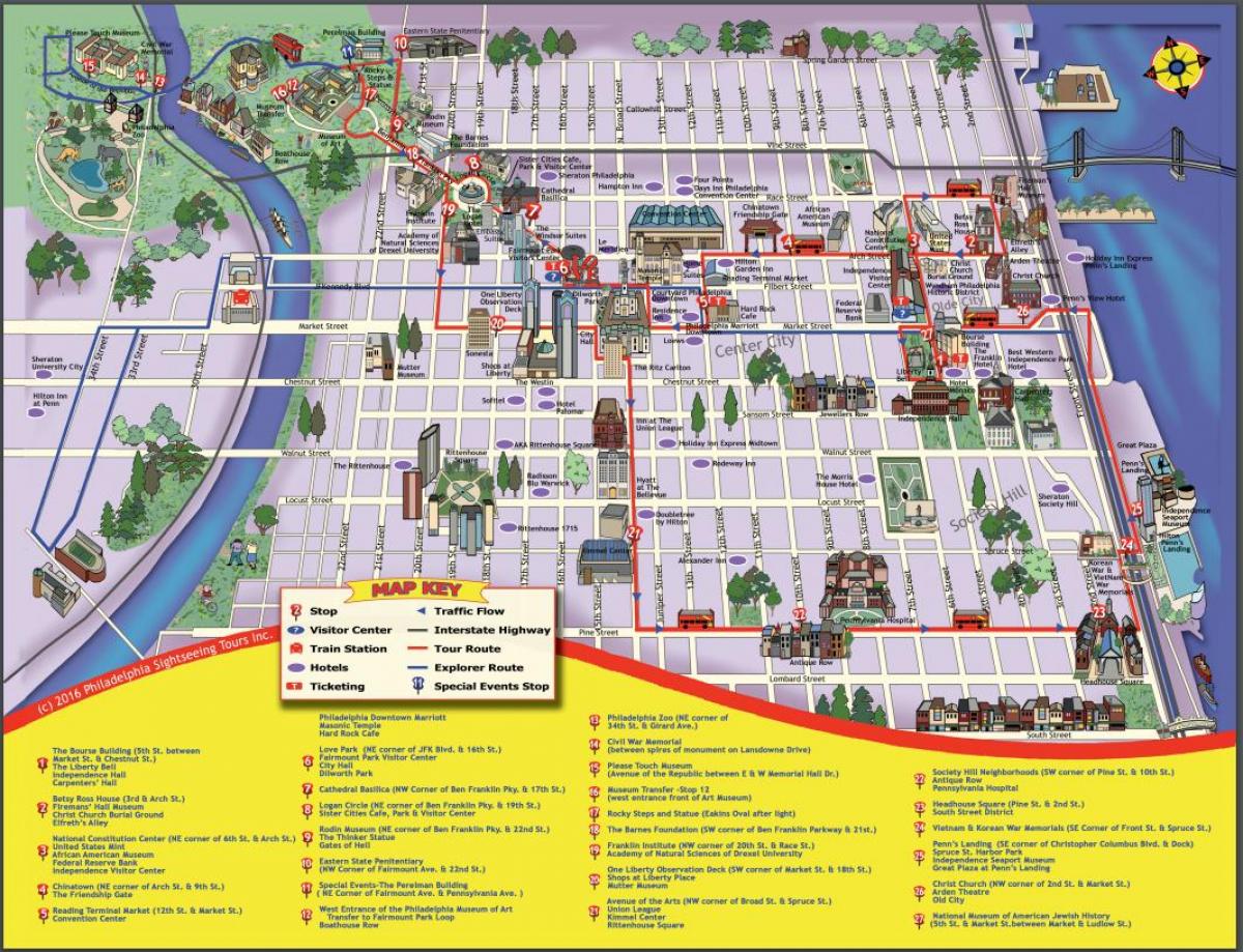 tourist map philadelphia