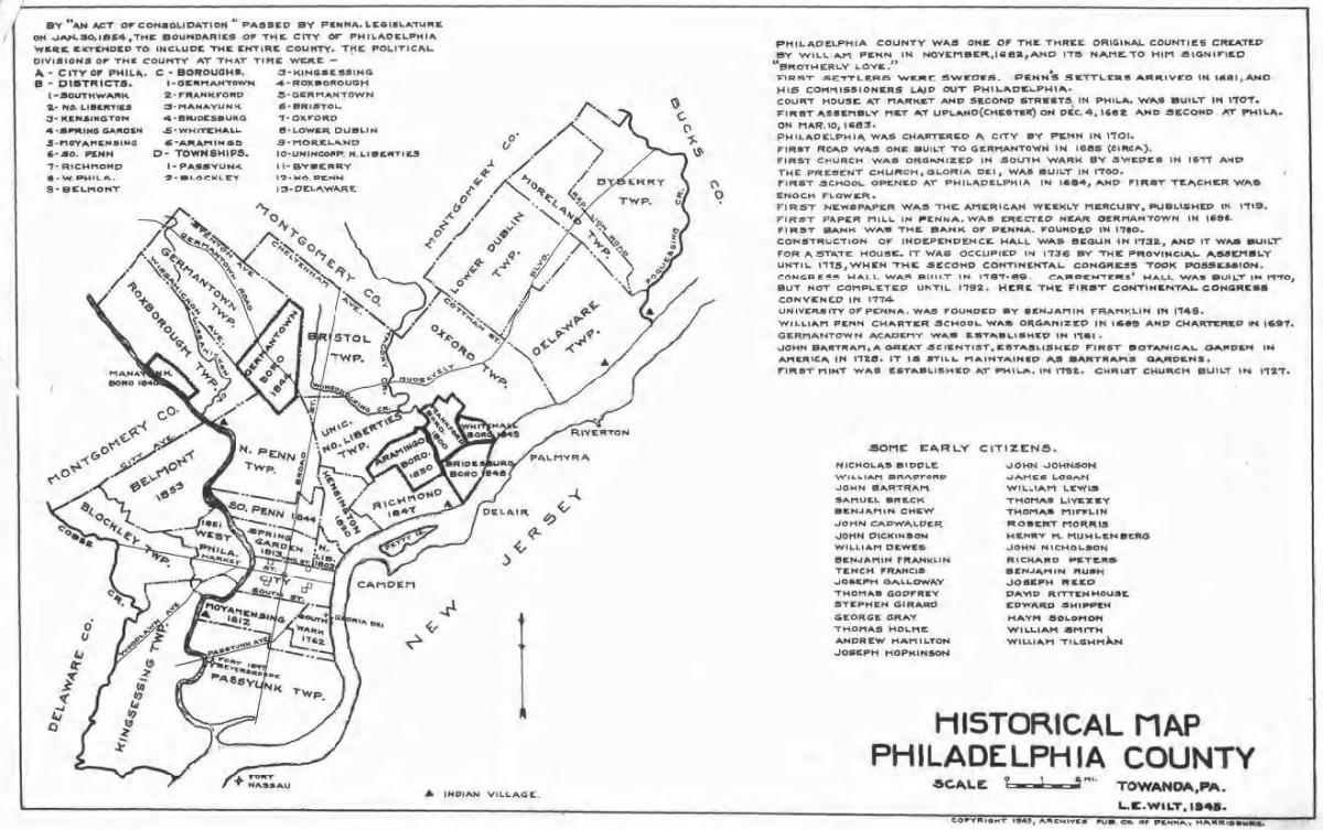 Philadelphia county map