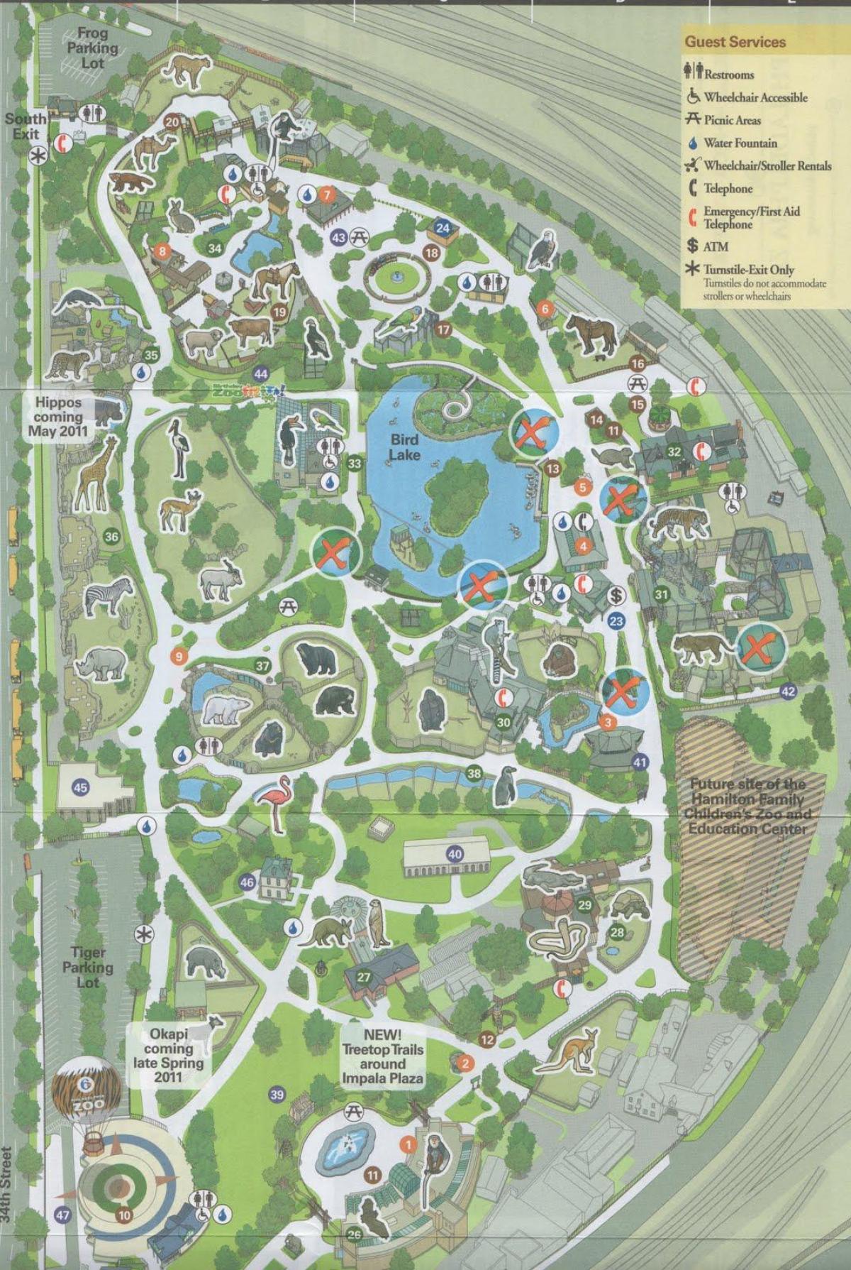 map of Philly zoo